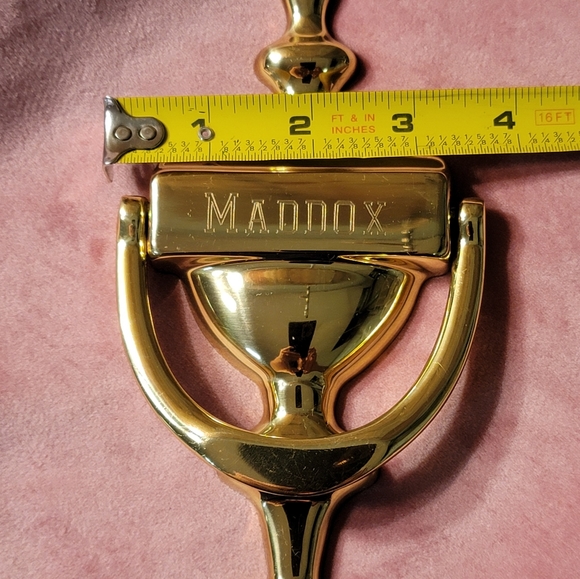Solid Brass Door Knocker. "MADDOX" Already engraved for you. - Picture 3 of 5